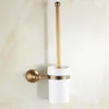 Retro Bathroom Toilet Brush Holder Antique Brass Wall Mount Lavatory Brush Toilet Brush & Holder Set BD914