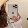 Корея милый жемчужный браслет сердца прозрачный телефон для iPhone 15 14 13 12 11 Pro Max x XR 7 8 Plus SE3 Shompereper Soft Soft Cover