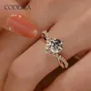 Anéis de banda Teste de diamante D cor 1 moissanite anel de casamento de alta qualidade anel de platina de 18k jóias de prata esterlina j240410