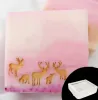 Serie di alfabeto inglese trasparente a mano trasparente a mano trasparente francobollo sapone di Natale cappello animale elce sapone acrilico che produce fornitura capitolo personalizzato