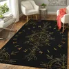 Tapis de motif viking partout sur tapis imprimé carré graphique carré flanelle anti-glissement