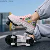 Inline Roller Skates Dual-Purple Deformation Roller Skate Schuhe mit 4 Rädern Bremskopf Casual Parkour Runaway Walking Sneakers 3 Farben Y240410