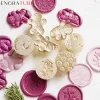 3D Butterfly Rose Flower Embossed Wax Seal Stamp With Handle Vintage Iris For Cards Envelopes Wedding Invitations Scrapbooking