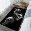 Home Decor Pattern Mat Rectangular Skull Carpet Black Anti-Slip Decorative Floor 120x160cm alfombra de piso