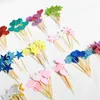 10 pezzi colorati colorate heart stella cupcake toppers insert card con stecchino per nozze per bambini feste di compleanno decorazioni per baby shower decorazioni