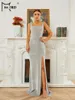 Casual jurken Missord Gray Summer Spaghetti Elegant Party for Women 2024 prom jurk