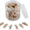 Push Pins con clip in legno 50pcs Thumbtacks Pushpins Clip di carta creativa ClodeSpins per tavola di sughero e uffici da parete fotografica