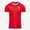 2024 Euro Schweiz Soccer Jerseys Elvedi Akanji Zakaria Sow Rieder Embolo Shaqiri 24 25 Fotbollskjortor Swiss Home Away Uniforms Men Kit