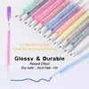 12pcs3dインクゲルペンセット1mm厚のドットジャーナルレタリングアートペインティングボールドラインdiy coloriのためのさまざまな色のインク