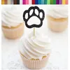 Toppers de cupcakes de cupcakes de impressão de pata personalizados, cubos de cupcakes personalizados de cachorro cupcakes de gatos, decorações de cães decorações de comida picaretas de comida