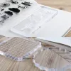 7 Stil Hög transparens akrylblock för DIY Transparent SEAL -stämpel Scrapbooking Clear Fotoalbum Dekorativt handgjorda verktyg