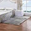 Tapetes modernos imitação simples pêlo de cabelo comprido tapete interno quarto de estar de piso de piso de cabeceira de cabeceira lavável cinza 22