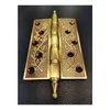 1Pc COTOM Luxury Crown Head Door Hinges Solid Brass Thick Flat Gold Fower Pattern Heavy Duty Mute Villa Gate Copper Hinge