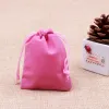 Venda quente 100pcs 7x9cm Velvet Bolsa Bolsa Bolsa/Bolsa de Jóias de Jóias de Natal/Casamento Bolsas de Presente Black Rosa Pink 10 Cor 10 Cor