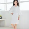 Flower Girl Solid Color Robes Solid Satin Kids Robes Bridesmaid Children Kimono Bathrobes Child Nightgown Wedding Party Robe