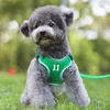 Dog Apparel Puppy Harness Reflective Pet With Traction Rope Adjustable Breathable For Outdoor Walking Hiking Training