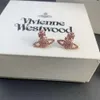 Designer Viviane Westwood 23 Spring / été Hot Western Empress Western Dowager Full Diamond Saturn Boucles d'oreilles féminines Feme Classic Flat Planet Boucles d'oreilles