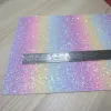 Rainbow Chunky Glitter Fabric Faux Leather For Bows Earring Craft Sewing DIY F0025