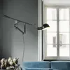 Wall Lamps Dimmable LED Lamp Living Room Decoration Bed Head Rotating Long Pole Swinging Black And White Industrial KF74VC