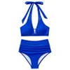 Sexy zwempak tweedelige set voor zwemkleding dames heup wrap-stijl bikini veer 837647