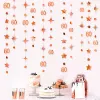 Rose Gold 60th Happy Birthday Banners Decor Number 60 Circle Dot Star Garland Hanging Streamers årsdag Sixty Party Supplies