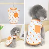 Hondenkleding Oranje blauwe kleuren Koel twee voet huisdierkleding voor 2024 lente en zomer est kleding starry sky pocket t-shirt honden