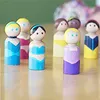 Puppet Wooden Peg Dolls Wooden Blanks DIY Crafts Unfinished Toys Children Painted Doodle Natural Color Ornaments Home Decoration