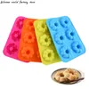 6 buracos de donut silicone molde assado para forma de bolo de pastelaria para cupcake muffin molde forma de abóbora donuts molde de chocolate