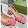 Summer Classic High Heel Sandals Designer Sexy High Heel Shoes 7cm Women's Metal Belt Boxle Shicay Heel Women’s Shoes Size35-40