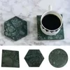 Table Mats Marble Coasters Coffee Cup Stone Round Square Hexagonal Shaped Luxury Aesthetic