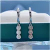 Stud Earrings Solid 14K White Gold Au585 Platinum Pt950 Tassel Design Buckle Women Moissanite Fashion Drop Delivery Jewelry Dhazr