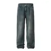 Jean pour hommes Splash Ink Wasted Mens High Street Street Line Loose Ligne Pantalon Denim Ripped Denim Men