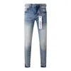 Pantaloni da donna 2024 marchi viola jeans moda di alta qualità riparazione blu riparazione blu bassa denim magro