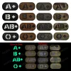 Patch du groupe de groupes sanguins A b ab o positif Pos infrarouge IR Patches réfléchissantes Glow blanc dans des badges de patch militaire tactique 3D sombres 3D