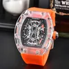 Luxury Designer Watch Mechanical Watches Transparent Shell Wine Barrel Tiger Head Hollow Out Trend Unisex Automatic Wristwatch