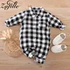 Zafille Baby Rompers Plaid Vêtements pour les nouveau-nés garçons Sleeping Sleeping Spring Suit pour enfants Girls Formitations Casual Boys Baby Crawlers