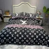 Cotton Bedding Sets 4pcs Designer Printing Bedclothes Pillow Case Flat Sheet Adult Soft Queen Size