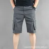 Zomerheren dunne werkkleding casual capris gemaakt van puur katoen met meerdere zakken losse shorts sporten en paardenbroek