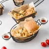American Creative Tableware Fries Fries Basket Snack Snack Basket Fried Chicken Basket com pratos de asas de frango
