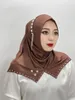 Etniska kläder Islamiska Tassel Hijab Abaya Täräckade Solid Women's Abayas Turbans For Women Scarf Muslim Bag Instant Shawl Turkiet