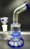 7" BLUE HONEYCOMB PERCOLATOR Tobacco Hookah Water Pipe Bong THICK Glass +SCREEN
