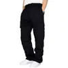 Pantalon masculin pantalon lâche cargaison à cordon avec la taille élastique multiples multiples en tissu respirant doux polyvalent pour quotidiennement