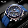 Наручительные часы Megir Navy Blue Sport Watch для мужчин.