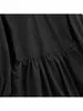 فساتين غير رسمية للسيدات أنيقة الجيوب الجانبية الأزياء الديكور فضفاضة مطوية مصغرة فستان خمر الأكمام الطويلة الأنثى