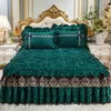 Europejski luksus zagęszczony aksamitny pluszowy pikowane łóżko rozproszone rozmiar tłumaczenia spódnica miękka pokrywa łóżka bez poduszki