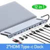 ステーション2023 NEW 8 IN 1ラップトップアクセサリーMST HUB USB Typec Docking Station 2X HDMI for Apple MacBook Mac Satechi Thunderbolt Dock HD