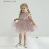 Robes de fille d'anniversaire de fête d'anniversaire robes pour les enfants pour enfants étoiles paillettes brillantes vestidos fille élégante soirée de bal de bal princesse d'été robes de bal l47