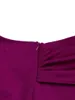 캐주얼 드레스 LW 대형 가을 여성 의류 우아한 단단한 긴 소매 붕대 디자인 루치 높은 허리 바디콘 미디 드레스 L-3XL