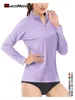 Magcomsen Womens Rash Guard Long Sleeve Upf 50 Sun Protection 14 Zip Lightweight UV SPF Swim Shirts Quick Dry Surf Tshirts 240402