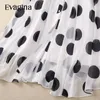 Robes décontractées Evagina Fashion Runway Designer Collier de socle pour femmes Single Breasted Emailable Belt Polka Dot Vintage Style Robe